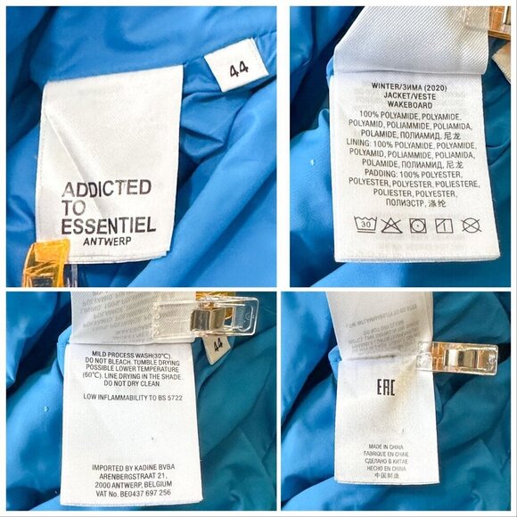 Essentiel Antwerp Wakeboard Blue Puffer jacket, Size 44 EU/US 12 - Picture 14 of 16